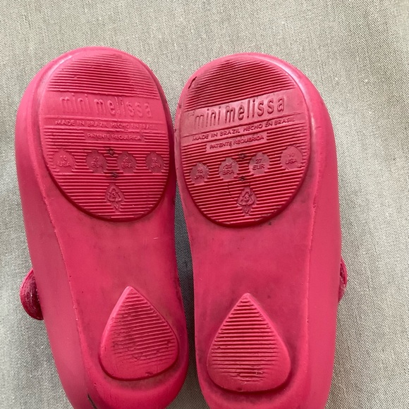 GUC Mini Melissa Pink Mary Jane Shoes with Pink Fabric Bows! - Picture 6 of 11